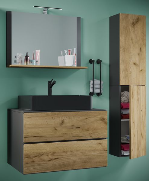 Produktbild: 4-tlg Waschtisch Badm&ouml;bel Lendas 80 cm L Schublade