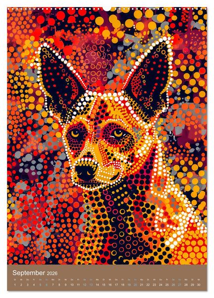 Produktbild: Wildes Australien - Tiere im Stile der Aborigine-Kunst (Wandkalender 2026 DIN A2 hoch), CALVENDO Monatskalender