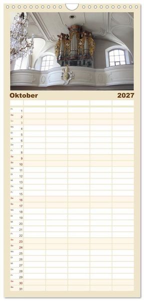 Produktbild: Familienplaner 2027 - Fantastische Welt der Orgeln mit 5 Spalten (Wandkalender, 21 x 45 cm) CALVENDO