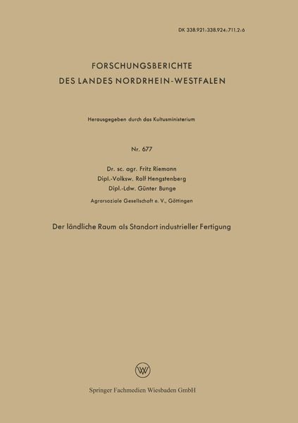 Produktbild: Der l&auml;ndliche Raum als Standort industrieller Fertigung