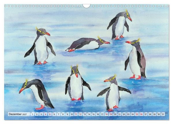 Produktbild: Die Meereswelt in Aquarell (Wandkalender 2027 DIN A3 quer), CALVENDO Monatskalender