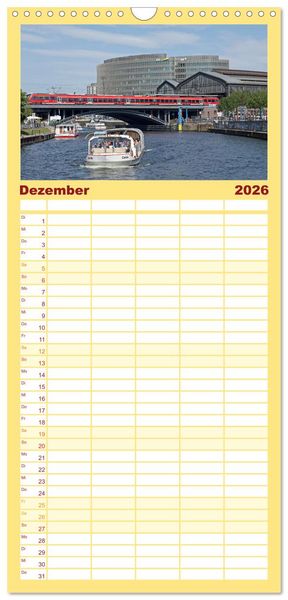 Produktbild: Familienplaner 2026 - Berlin - Metropole an der Spree mit 5 Spalten (Wandkalender, 21 x 45 cm) CALVENDO