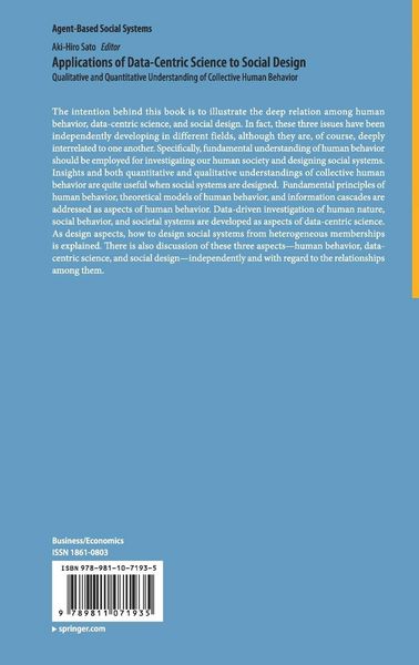 Produktbild: Applications of Data-Centric Science to Social Design