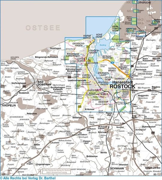 Produktbild: Stadtplan Hanse- und Universit&auml;tsstadt Rostock