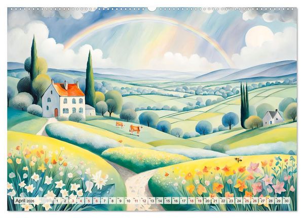 Produktbild: Pfade zum Horizont - Pastelltr&auml;ume der Natur in allen Jahreszeiten (Wandkalender 2026 DIN A2 quer), CALVENDO Monatskalender