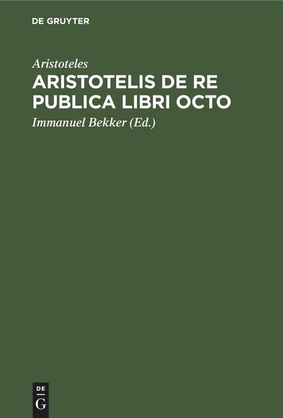 Produktbild: Aristotelis de re publica libri octo