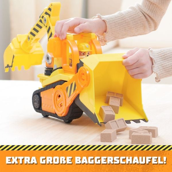 Rubble & Crew - Großes Planierraupen-Baufahrzeug mit Licht- und Geräuscheffekten (Deluxe Fahrzeug) und Rubble-Figur