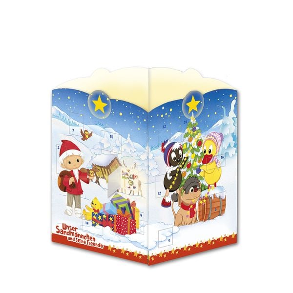 Produktbild: TR&Ouml;TSCH - Windlicht Adventskalender "Unser Sandm&auml;nnchen" | Weihnachtskalender mit 24 leuchtenden Motiven