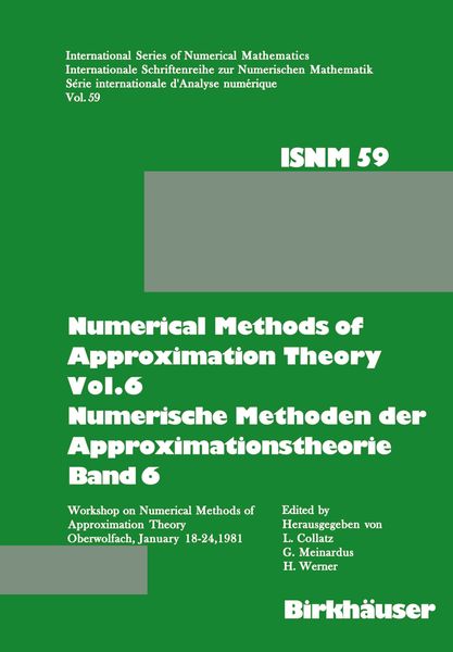 Produktbild: Numerical Methods of Approximation Theory, Vol.6 \ Numerische Methoden der Approximationstheorie, Band 6