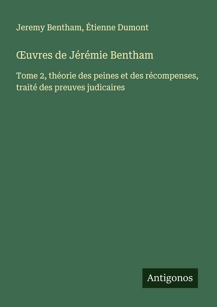 Produktbild: &iquest;uvres de J&eacute;r&eacute;mie Bentham