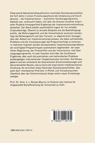 Produktbild: Implementation politischer Programme II