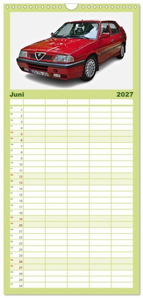 Produktbild: Familienplaner 2027 - Italienische Klassiker mit 5 Spalten (Wandkalender, 21 x 45 cm) CALVENDO
