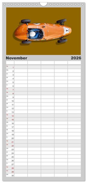 Produktbild: Familienplaner 2026 - Legenden des Rennsports - Formel Junior 1955-1965 mit 5 Spalten (Wandkalender, 21 x 45 cm) CALVENDO