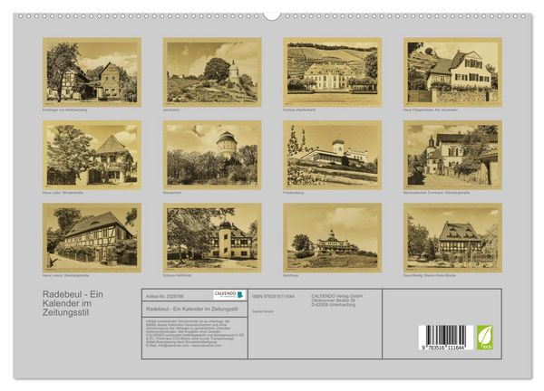 Produktbild: Radebeul - Ein Kalender im Zeitungsstil (hochwertiger Premium Wandkalender 2026 DIN A2 quer), Kunstdruck in Hochglanz