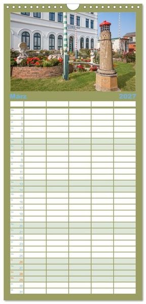 Produktbild: Familienplaner 2027 - Moin Borkum mit 5 Spalten (Wandkalender, 21 x 45 cm) CALVENDO