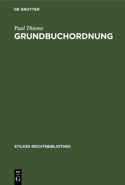 Produktbild: Grundbuchordnung
