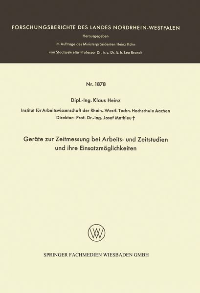Produktbild: Ger&auml;te zur Zeitmessung bei Arbeits- und Zeitstudien und ihre Einsatzm&ouml;glichkeiten