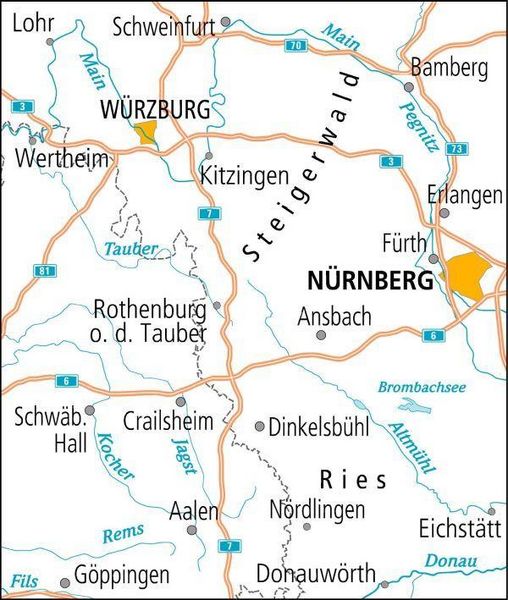 Produktbild: BVA ADFC Radtourenkarte Mainfranken Taubertal 1:150.000