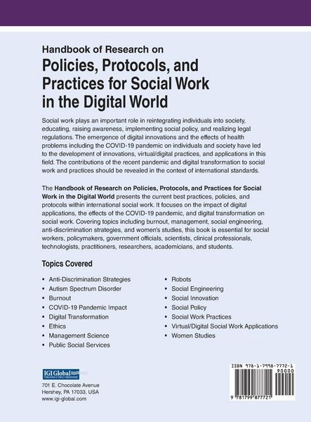 Produktbild: Handbook of Research on Policies, Protocols, and Practices for Social Work in the Digital World