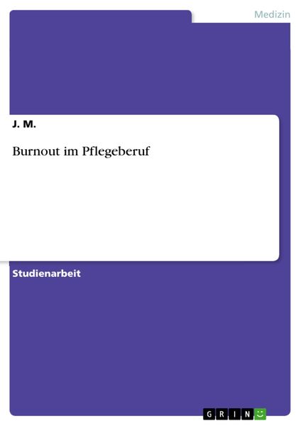 Produktbild: Burnout im Pflegeberuf