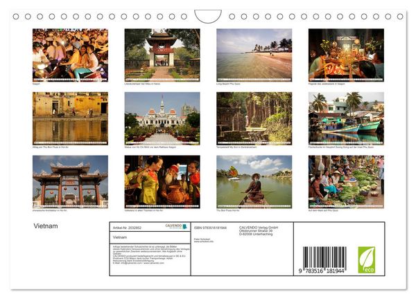 Produktbild: Vietnam (Wandkalender 2026 DIN A4 quer), CALVENDO Monatskalender
