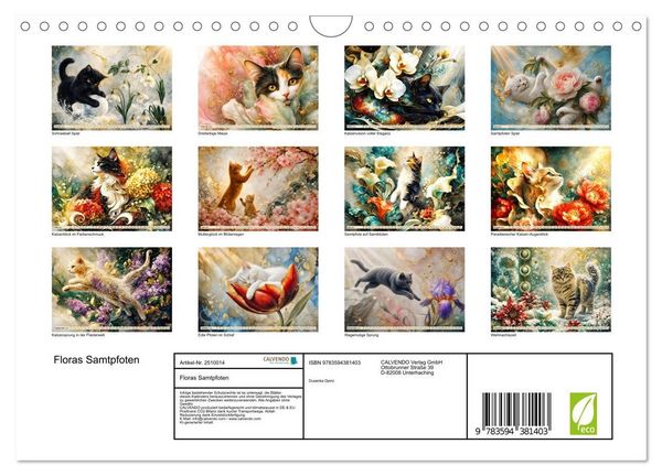 Produktbild: Floras Samtpfoten (Wandkalender 2027 DIN A4 quer), CALVENDO Monatskalender