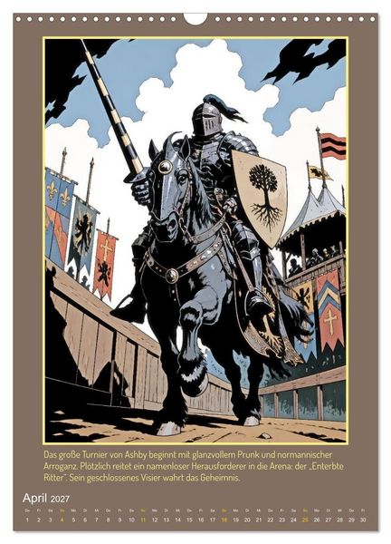 Produktbild: Ritter Ivanhoe, Ehre und Schatten (Wandkalender 2027 DIN A3 hoch), CALVENDO Monatskalender