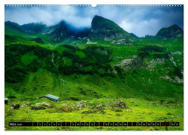Produktbild: Oberstdorfer Bergwelt (hochwertiger Premium Wandkalender 2026 DIN A2 quer), Kunstdruck in Hochglanz