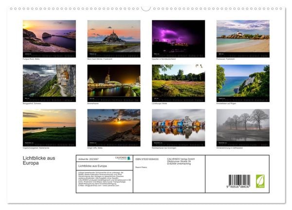 Produktbild: Lichtblicke aus Europa (hochwertiger Premium Wandkalender 2026 DIN A2 quer), Kunstdruck in Hochglanz