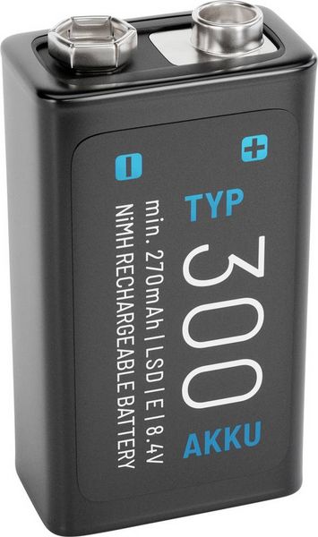 Produktbild: Absina 300 9V Block-Akku NiMH 270 mAh 8.4V 1St.