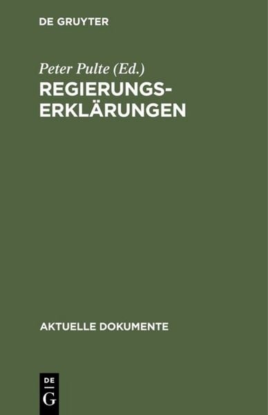Produktbild: Regierungserkl&auml;rungen