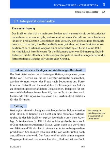 Produktbild: Herkunft - Textanalyse und Interpretation