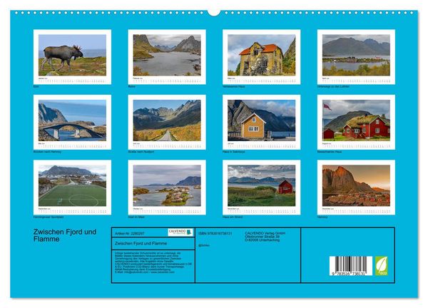 Produktbild: Zwischen Fjord und Flamme (hochwertiger Premium Wandkalender 2026 DIN A2 quer), Kunstdruck in Hochglanz