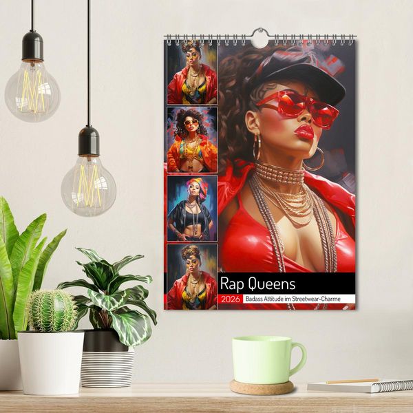 Produktbild: Rap Queens. Badass Attitude im Streetwear-Charme (Wandkalender 2026 DIN A4 hoch), CALVENDO Monatskalender