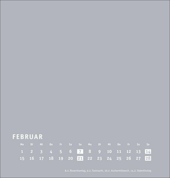 Produktbild: Premium-Bastelkalender silbergrau mittel 2027