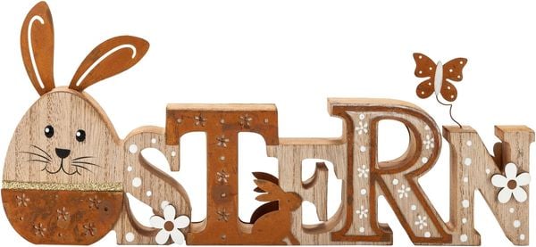 Deko-Schriftzug "Ostern Natur" aus Holz