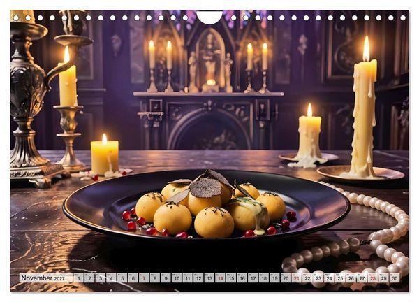 Produktbild: Schattenbankett - Gothic Fine Dining &ndash; 12 Men&uuml;s in dunkler Eleganz (Wandkalender 2027 DIN A4 quer), CALVENDO Monatskalender