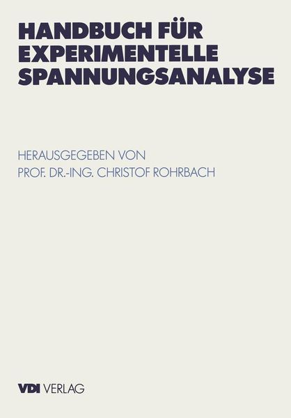 Produktbild: Handbuch f&uuml;r experimentelle Spannungsanalyse