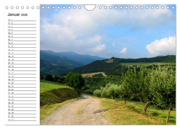Produktbild: Franziskusweg - Camino di Assisi (Wandkalender 2026 DIN A4 quer), CALVENDO Monatskalender