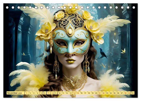 Produktbild: Maskerade Deluxe (Tischkalender 2026 DIN A5 quer), CALVENDO Monatskalender