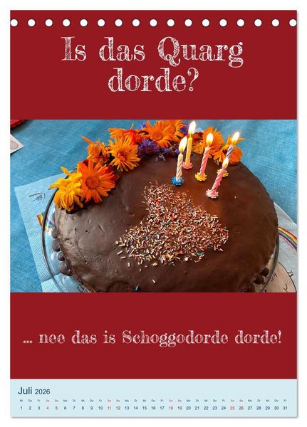 Produktbild: Ningeln&auml;sorum! Mundart und Dialekt Kalender Sachsen (Tischkalender 2026 DIN A5 hoch), CALVENDO Monatskalender