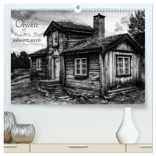 Produktbild: Objekte in schwarz weiss (hochwertiger Premium Wandkalender 2026 DIN A2 quer), Kunstdruck in Hochglanz