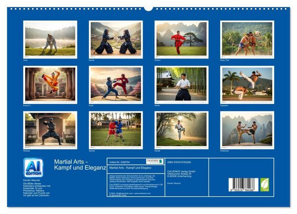 Produktbild: Martial Arts - Kampf und Eleganz (hochwertiger Premium Wandkalender 2027 DIN A2 quer), Kunstdruck in Hochglanz