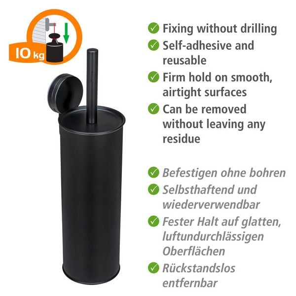 Produktbild: Static-Loc&reg; Plus WC-Garnitur Mod. Pavia Schwarz, geschlossen, Befestigen ohne Bohren