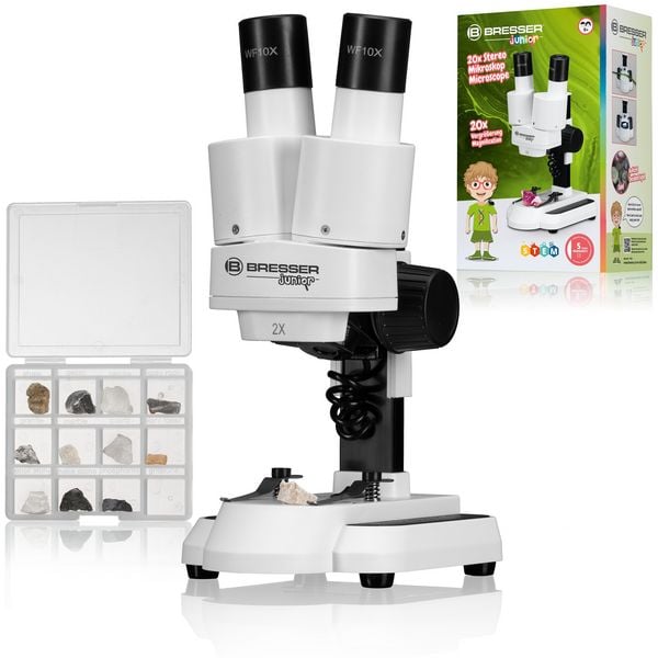 Produktbild: Bresser Junior 13279 - Auflicht-Stereo-Mikroskop mit 20-facher Vergr&ouml;&szlig;erung