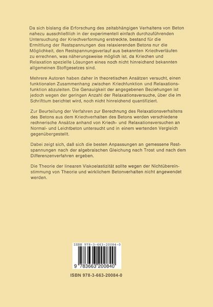 Produktbild: Relaxationsverhalten des Betons