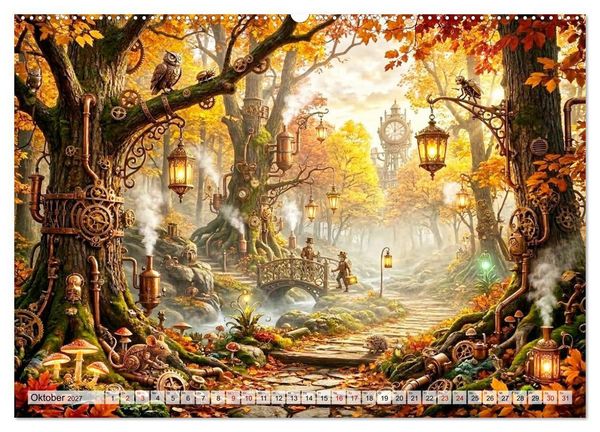 Produktbild: Steampunkwelten - Das Herz der Zeit (hochwertiger Premium Wandkalender 2027 DIN A2 quer), Kunstdruck in Hochglanz