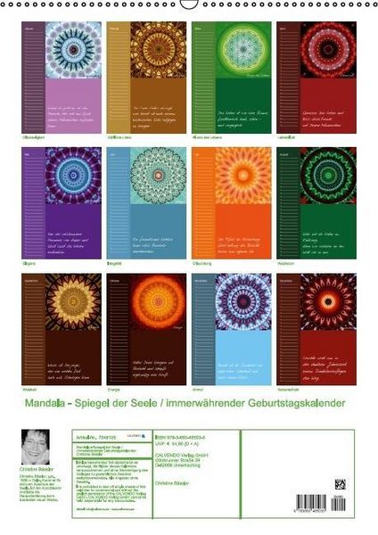 Produktbild: Mandala - Spiegel der Seele / immerw&auml;hrender Geburtstagskalender (Wandkalender immerw&auml;hrend DIN A2 hoch)