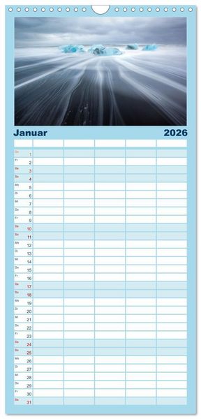 Produktbild: Familienplaner 2026 - Unglaubliche Natur - Landschaften aus unserer wunderbaren Welt mit 5 Spalten (Wandkalender, 21 x 45 cm) CALVENDO