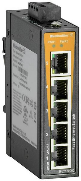 Produktbild: Weidm&uuml;ller 2682130000 IE-SW-EL05-5TX Industrial Ethernet Switch 5 Port 100MBit/s